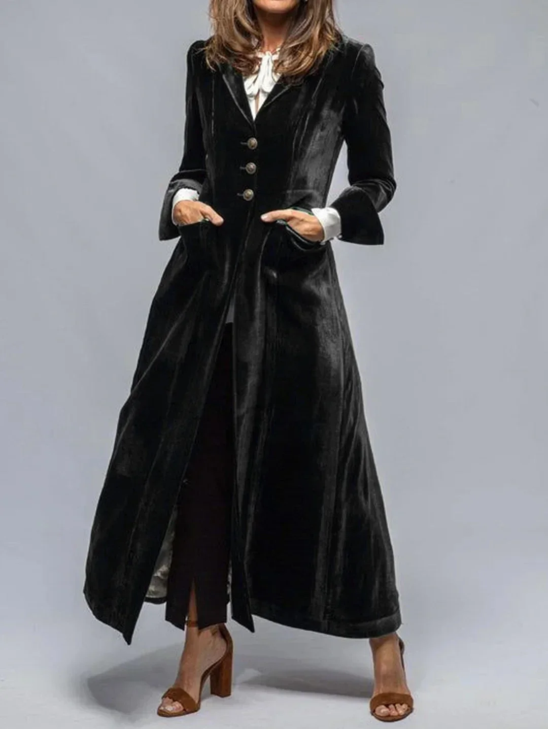 2025 Autumn Winter Black Velvet Blazer Dress Women's Pocket Single-breasted Fashion Temperament Maix Dresses Female Slim Coat
2025 Autumn Winter Black Velvet Blazer Dress Women's Pocket Single-breasted Fashion Temperament Maix Dresses Female Slim Coat