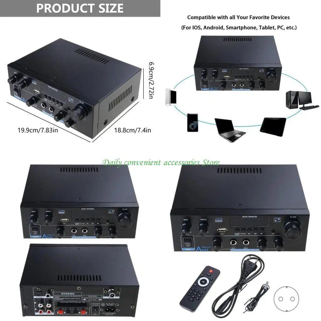 Приемник домашних усилителей голоса 97QB с Bluetooth-совместимым интерфейсом 5.0, эффектами задержки реверберации, американской
Приемник домашних усилителей голоса 97QB с Bluetooth-совместимым интерфейсом 5.0, эффектами задержки реверберации, американской