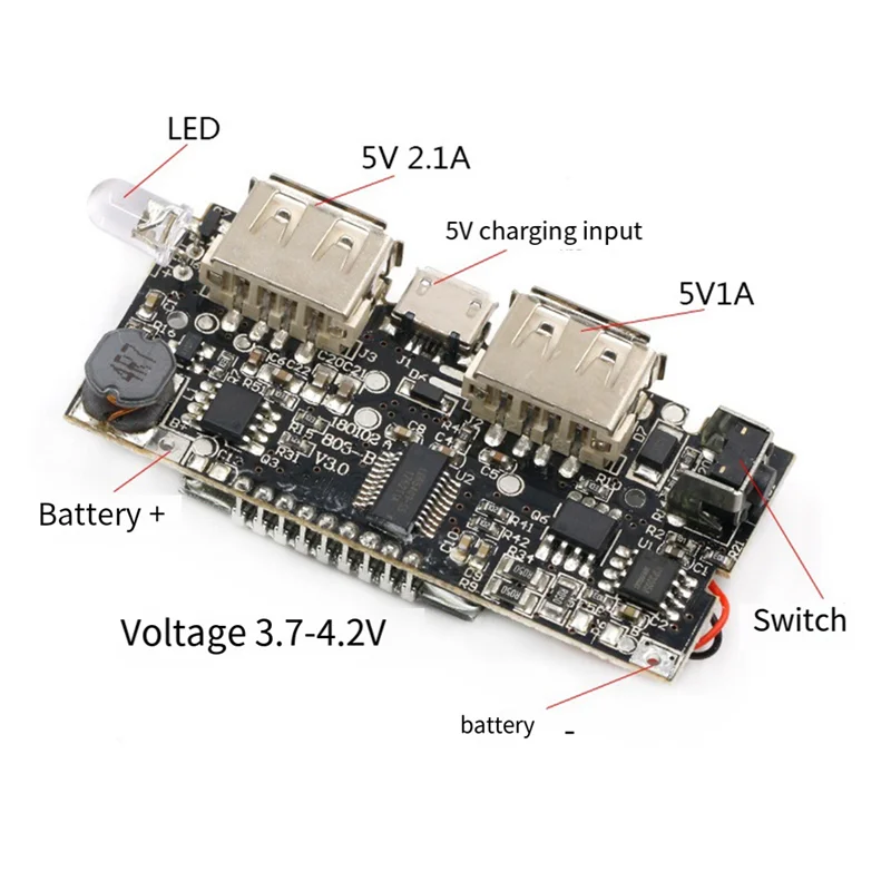 Solid 5Pcs Power Module Dual USB 5V 1A 2.1A Mobile Power Module Boost Module With Display Charging Board Module
Solid 5Pcs Power Module Dual USB 5V 1A 2.1A Mobile Power Module Boost Module With Display Charging Board Module