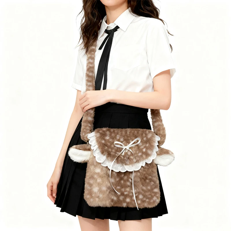 Cute Reindeer Plush Crossbody Bag Winter Kawaii Style Shoulder Bag for Women Japanese School Look Fashion Accessory
Cute Reindeer Plush Crossbody Bag Winter Kawaii Style Shoulder Bag for Women Japanese School Look Fashion Accessory