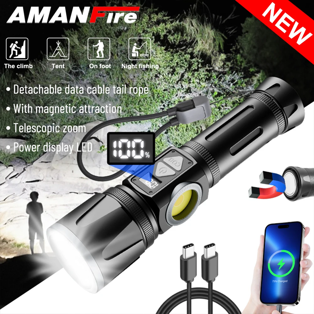 Ультра яркий уличный фонарик Amanfire 3570B, 30 Вт, светодиодный, 800 мл, со съемным магнитным притяжением, водонепроницаемый телескопический тип C
Ультра яркий уличный фонарик Amanfire 3570B, 30 Вт, светодиодный, 800 мл, со съемным магнитным притяжением, водонепроницаемый телескопический тип C