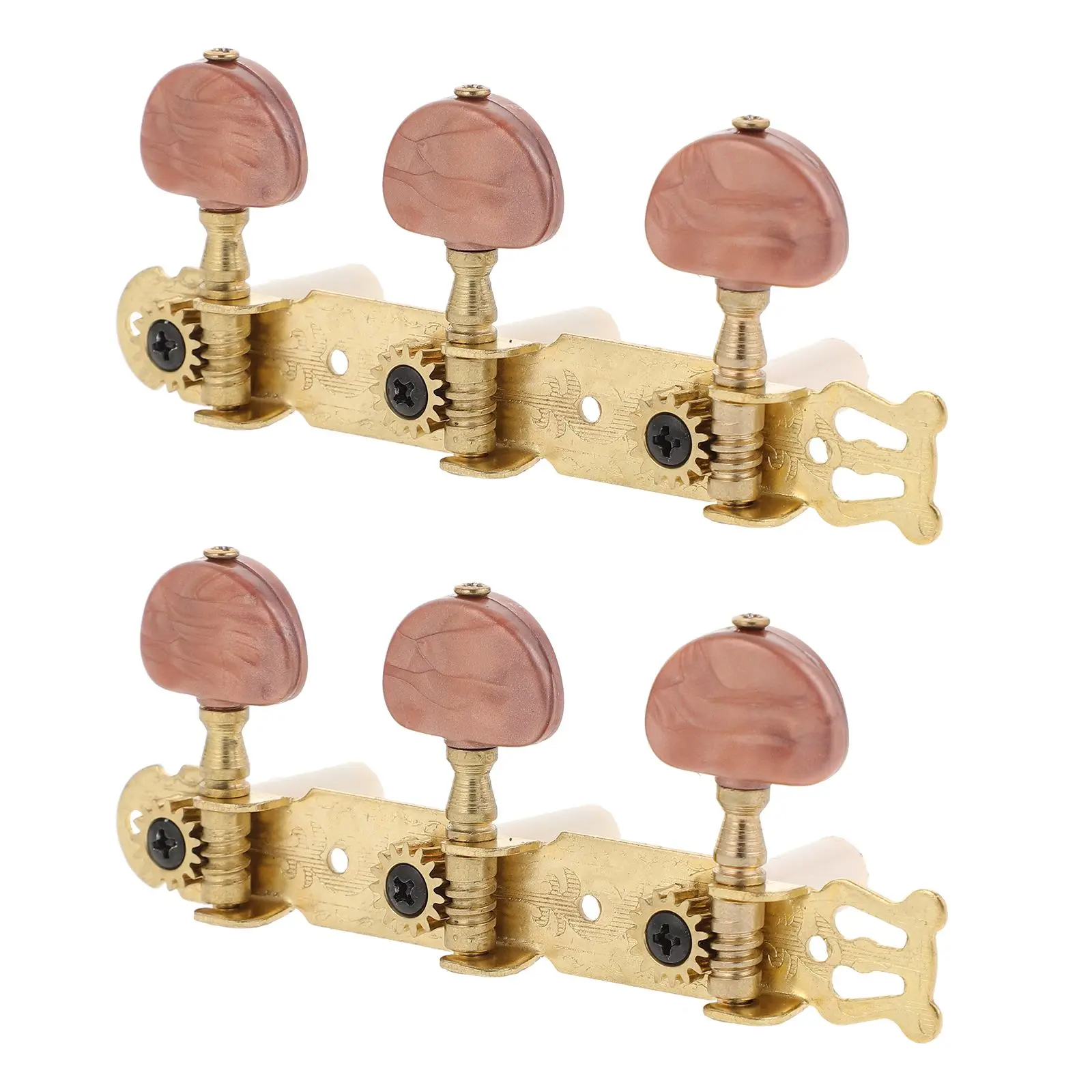2pcs Triple Button Classical Guitar String Tuning Pegs Tuners Machine Heads for 6 String Guitar (Brown Red Head)
2pcs Triple Button Classical Guitar String Tuning Pegs Tuners Machine Heads for 6 String Guitar (Brown Red Head)