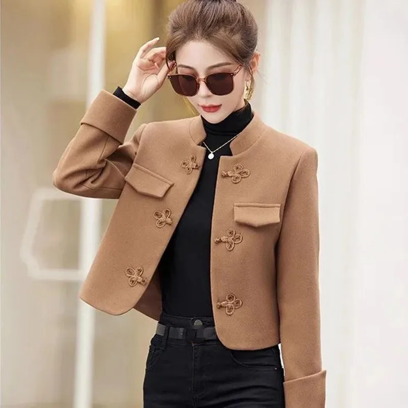 Women's Woolen Jacket Autumn Winter 2025 New Korean Fashion Loose Pan Button Short Wool Coat Female Casual Overwear Ladies Tops
Women's Woolen Jacket Autumn Winter 2025 New Korean Fashion Loose Pan Button Short Wool Coat Female Casual Overwear Ladies Tops