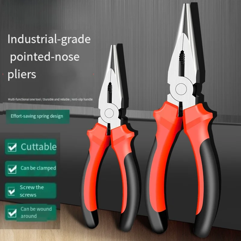Pointed nose pliers, mini pliers for electricians, multi-functional tools, industrial grade, pliers Daquan
Pointed nose pliers, mini pliers for electricians, multi-functional tools, industrial grade, pliers Daquan
