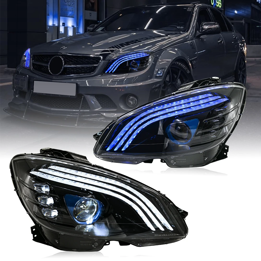 Пара фар Halogan, HID ксенона, светодиодная лампа DRL в сборе для Mercedes Benz C класса 2008 2009 2010 2011 гг. W204 
Пара фар Halogan, HID ксенона, светодиодная лампа DRL в сборе для Mercedes Benz C класса 2008 2009 2010 2011 гг. W204