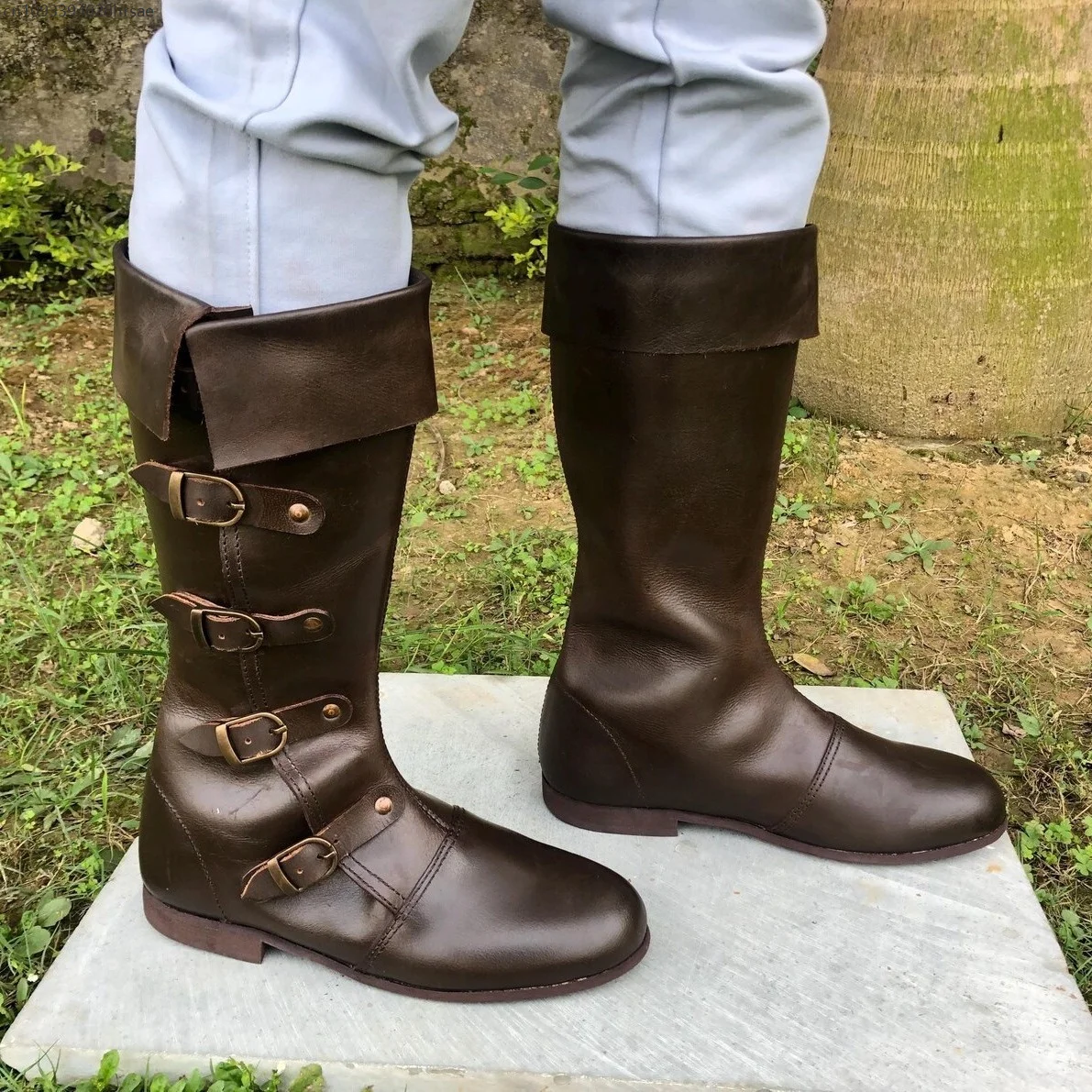 Pirate Role Play Medieval Footwear Renaissance Vintage Multi Buckle Fold Boots Steampunk High-top Men's Knight Cosplay Shoes
Pirate Role Play Medieval Footwear Renaissance Vintage Multi Buckle Fold Boots Steampunk High-top Men's Knight Cosplay Shoes