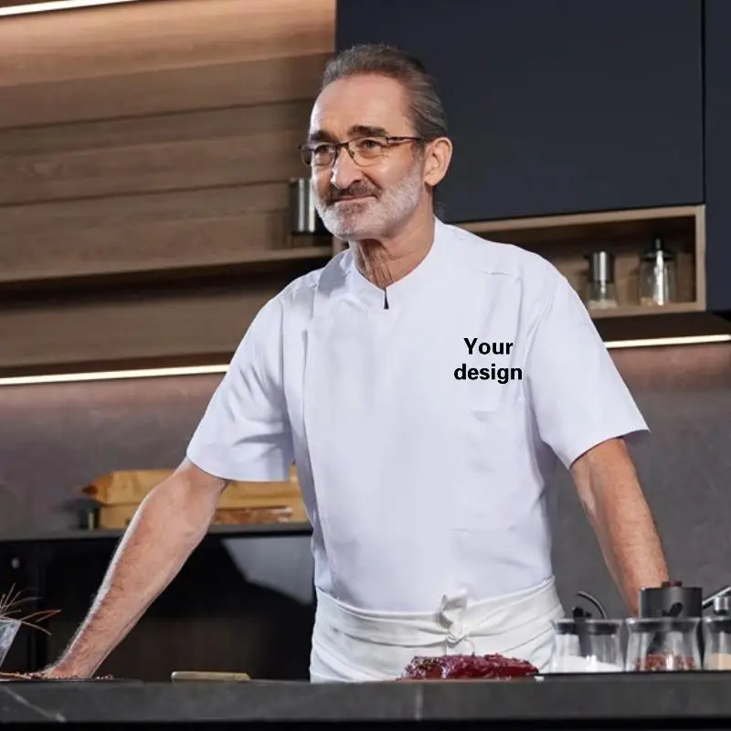 Breathable Mesh Chef Jacket Work Clothes Short Sleeves Personalized Custom Name Hotel Restaurant Kitchen Cooking Uniform Men
Breathable Mesh Chef Jacket Work Clothes Short Sleeves Personalized Custom Name Hotel Restaurant Kitchen Cooking Uniform Men