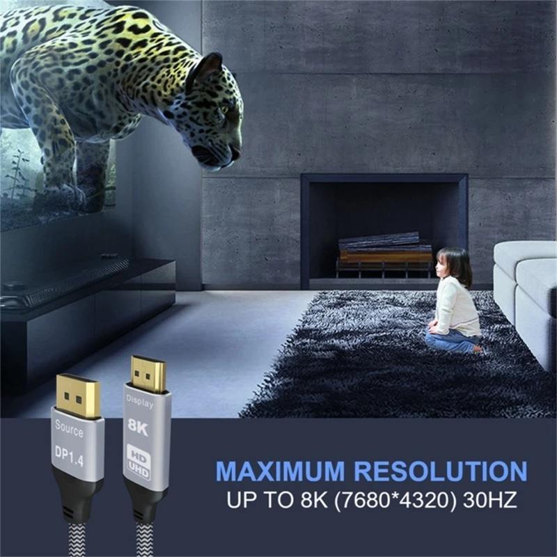 DisplayPort 1.4 To HDMIcompatible 2.1 Adapter Cable 8K@30Hz Fast Speed Adapter For TV Monitors Gaming
DisplayPort 1.4 To HDMIcompatible 2.1 Adapter Cable 8K@30Hz Fast Speed Adapter For TV Monitors Gaming