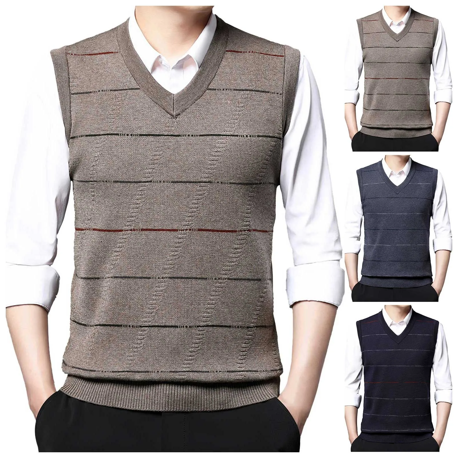 Men's Thickened Casual Sweater Tank Top Autumn and Winter Warm Men's Vest Men's sweater vest sleeveless knitted vest pullover
Men's Thickened Casual Sweater Tank Top Autumn and Winter Warm Men's Vest Men's sweater vest sleeveless knitted vest pullover