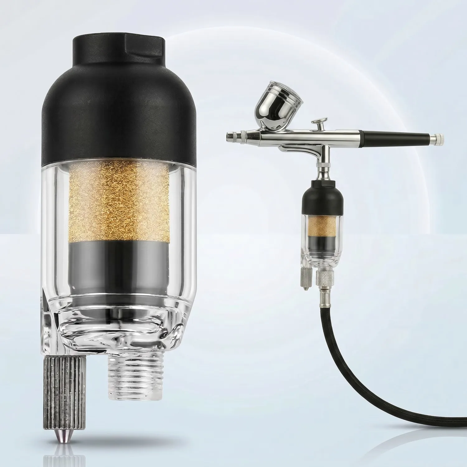 Joystar Airbrush Filter in-Line Mini Air Filter Water Separator Water-Trap Filter Oil Trap Separator Kit
Joystar Airbrush Filter in-Line Mini Air Filter Water Separator Water-Trap Filter Oil Trap Separator Kit