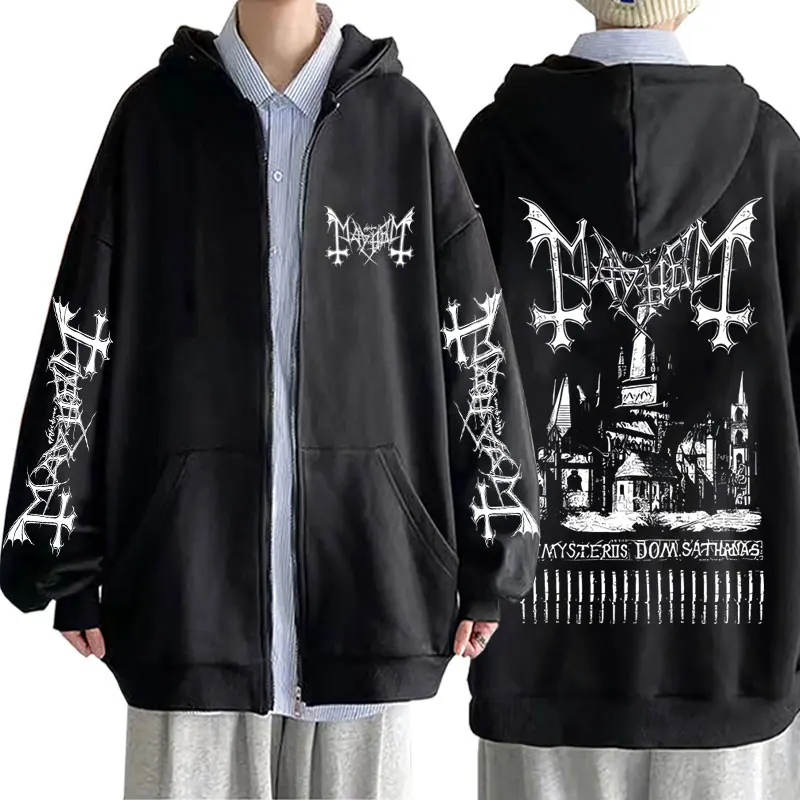 90s Death Black Metal Rock Band Mayhem De Mysteriis Dom Sathanas Zipper Hoodie Men Women Vintage Gothic Oversized Zip Up Jacket
90s Death Black Metal Rock Band Mayhem De Mysteriis Dom Sathanas Zipper Hoodie Men Women Vintage Gothic Oversized Zip Up Jacket