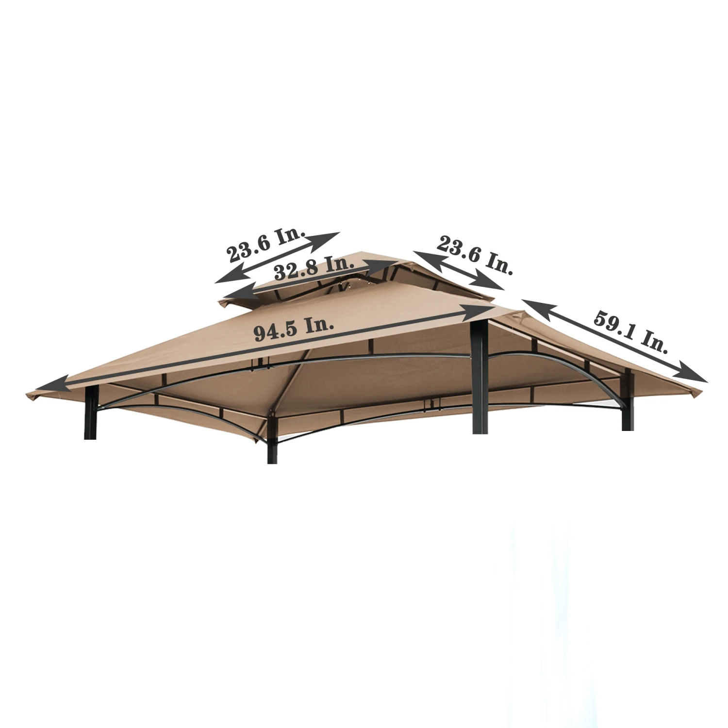 8x5Ft Grill Gazebo Replacement Canopy,Double Tiered BBQ Tent Roof Top Cover,Beige
8x5Ft Grill Gazebo Replacement Canopy,Double Tiered BBQ Tent Roof Top Cover,Beige