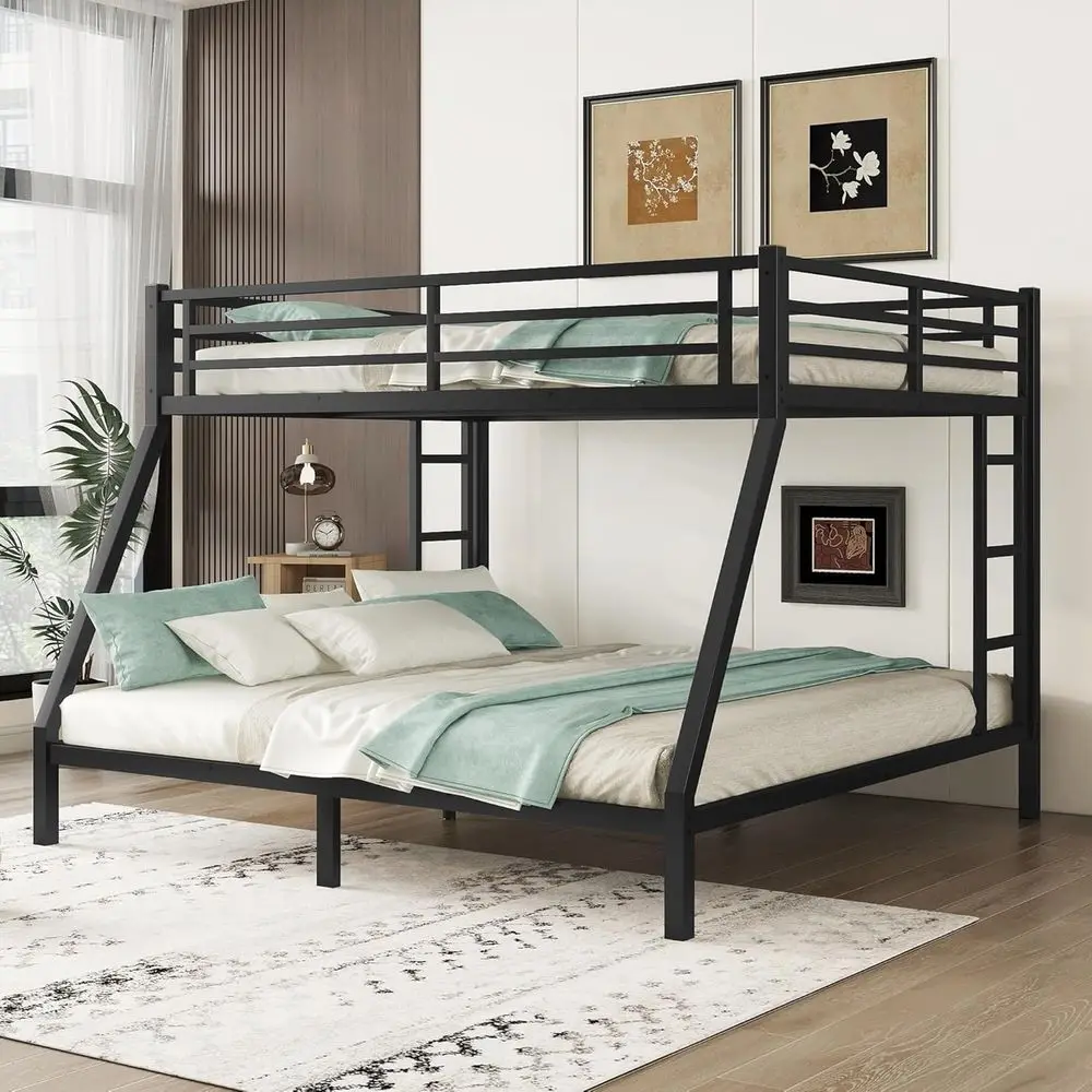 Industrial-Style Heavy Duty Bunk Bed for Adults and Teens - Queen Over King, Space-Saving, Low Noise (Black)
Industrial-Style Heavy Duty Bunk Bed for Adults and Teens - Queen Over King, Space-Saving, Low Noise (Black)