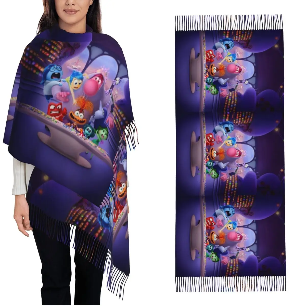 Women's Tassel Scarf Inside Out Emotions Group Large Super Soft Shawl and Wrap Cartoon Anime Anxiety Gifts Cashmere Scarf
Women's Tassel Scarf Inside Out Emotions Group Large Super Soft Shawl and Wrap Cartoon Anime Anxiety Gifts Cashmere Scarf