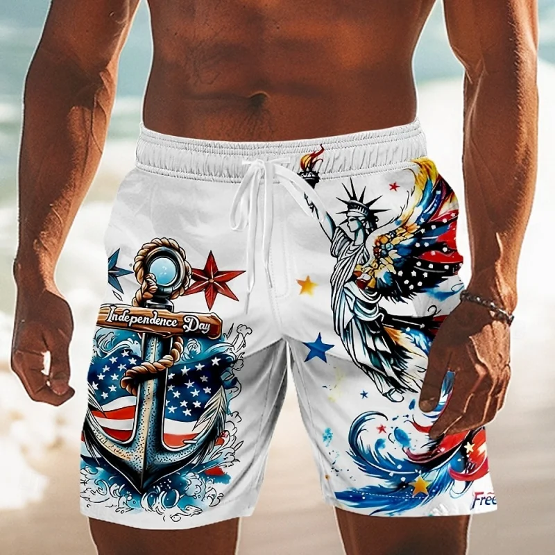 3D Printed Short Pants Men USA Flag Eagle Dog Statue Of Liberty Pattern Board Shorts Summer Patriotic Casual Sports Swim Trunks
3D Printed Short Pants Men USA Flag Eagle Dog Statue Of Liberty Pattern Board Shorts Summer Patriotic Casual Sports Swim Trunks