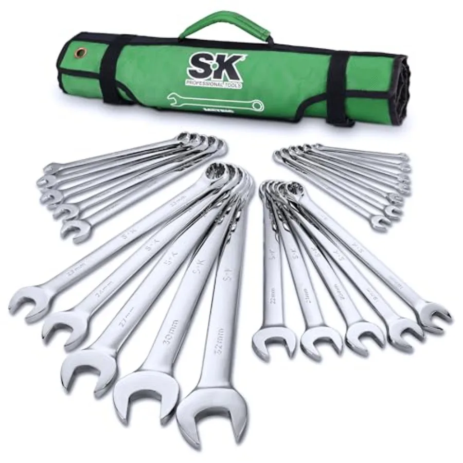Combination Wrench Set, Metric 6 to 32mm, 22-Piece, erKrome Finish, Premium CR-V Construction, with Rolling Pouch
Combination Wrench Set, Metric 6 to 32mm, 22-Piece, erKrome Finish, Premium CR-V Construction, with Rolling Pouch