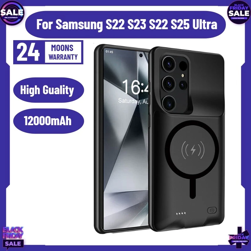 12000mAh Battery Charger Case for Samsung S22 S23 S22 S25 Ultra Back Clip Battery Power Bank Phone Case Magsafe Magnetic Suction
12000mAh Battery Charger Case for Samsung S22 S23 S22 S25 Ultra Back Clip Battery Power Bank Phone Case Magsafe Magnetic Suction