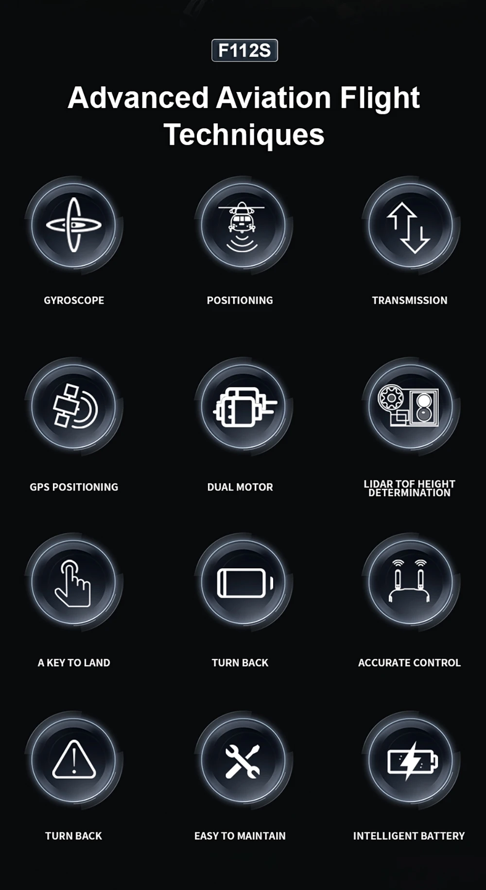 YUXIANG RC Helicopter F112S 9CH Plane 1/32 Brushless 6-axis Gyro GPS Positioning 12min Flight Time with Laser Radar Optical Flow
YUXIANG RC Helicopter F112S 9CH Plane 1/32 Brushless 6-axis Gyro GPS Positioning 12min Flight Time with Laser Radar Optical Flow