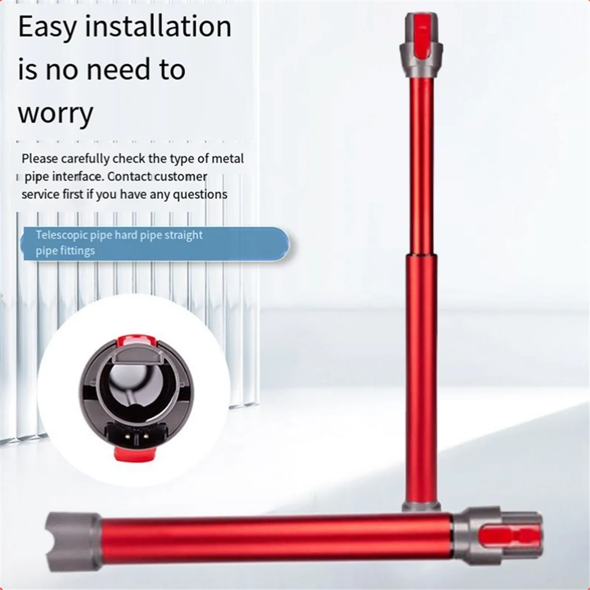 RATE-eTelescopic Extension Rod for Dyson V7 V8 V10 V11 Vacuum Cleaner Accessories Metal Quick Release Straight Pipe
RATE-eTelescopic Extension Rod for Dyson V7 V8 V10 V11 Vacuum Cleaner Accessories Metal Quick Release Straight Pipe