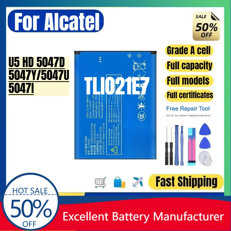 0 Cycle TLI021E7 Battery for Alcatel U5 HD 5047D 5047Y 5047U High Quality Replacement Battery Grade A Li-ion Bateria with Tools
0 Cycle TLI021E7 Battery for Alcatel U5 HD 5047D 5047Y 5047U High Quality Replacement Battery Grade A Li-ion Bateria with Tools