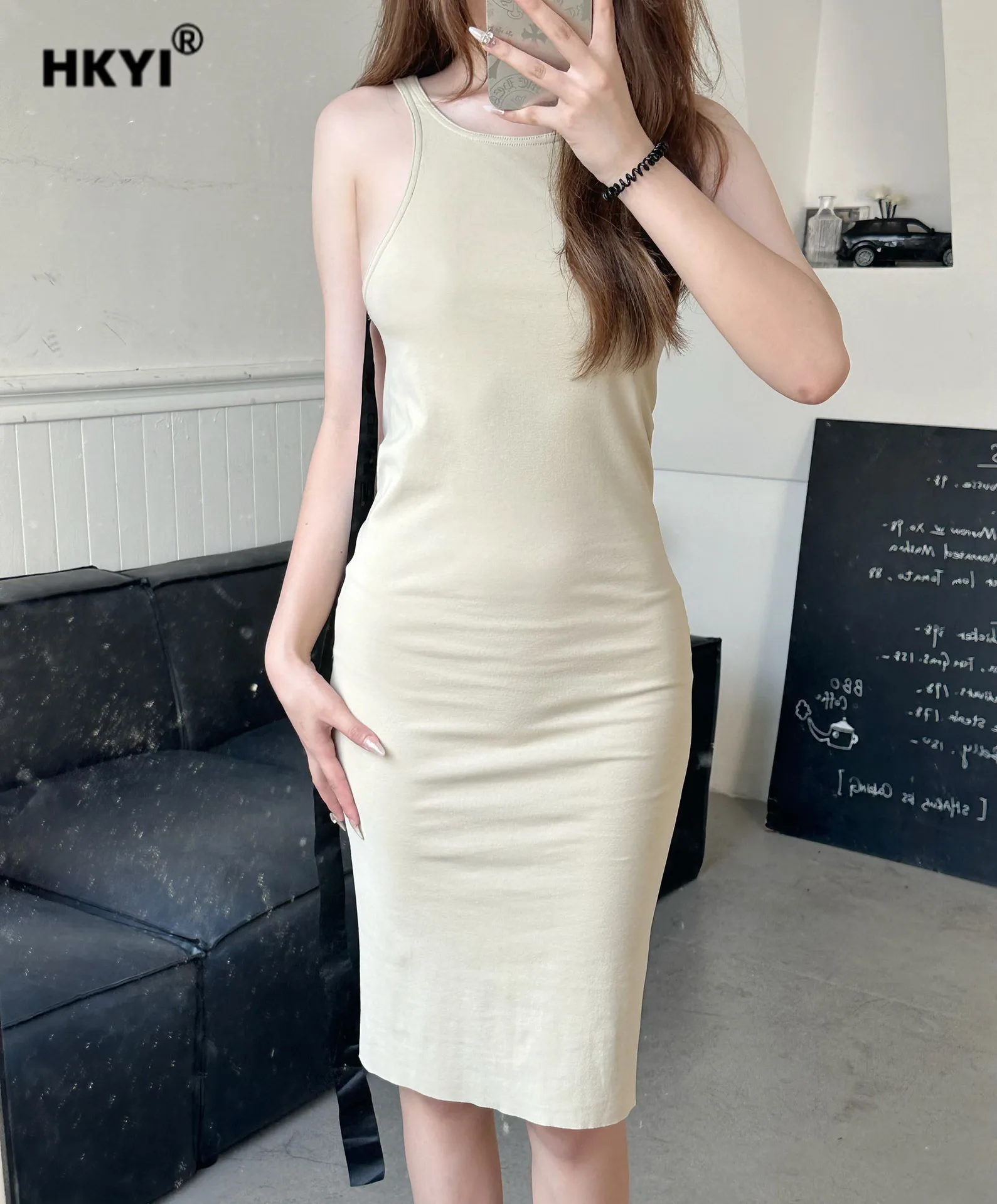 HKYI Dark Women's Dress Medium length Slim fit Tank Top Simple Basic Solid Color Bottom Shirt bodycon dress mini dress
HKYI Dark Women's Dress Medium length Slim fit Tank Top Simple Basic Solid Color Bottom Shirt bodycon dress mini dress