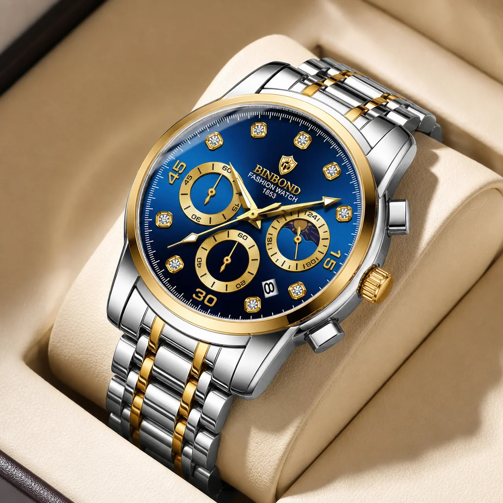 1pcs Men's Fashion Watch Double Color Strap Blue Dial Multi Dial Design Trendy Decor Casual Daily Wristwatch For Men Sty
1pcs Men's Fashion Watch Double Color Strap Blue Dial Multi Dial Design Trendy Decor Casual Daily Wristwatch For Men Sty