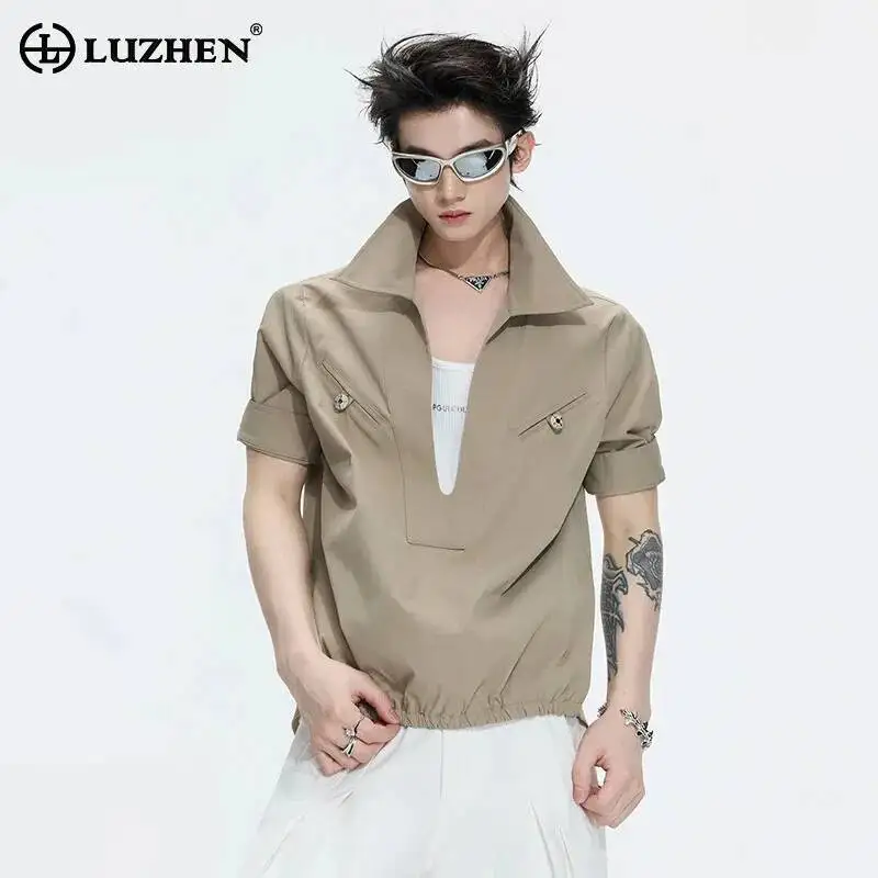 LUZHEN 2026 Summer New V-neck Buttoned Pockets Decorate Short Sleeve Shirts Pullover Men's Fashion Solid Color Male Tops JY6899
LUZHEN 2026 Summer New V-neck Buttoned Pockets Decorate Short Sleeve Shirts Pullover Men's Fashion Solid Color Male Tops JY6899