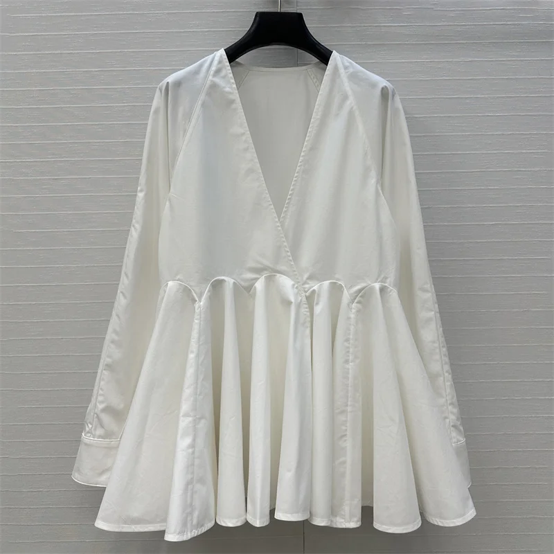 Women's shirt New pleated slim fit V-neck long sleeved top for summer 2025 100% cotton Women's blouse y2k casual tops for woman
Women's shirt New pleated slim fit V-neck long sleeved top for summer 2025 100% cotton Women's blouse y2k casual tops for woman