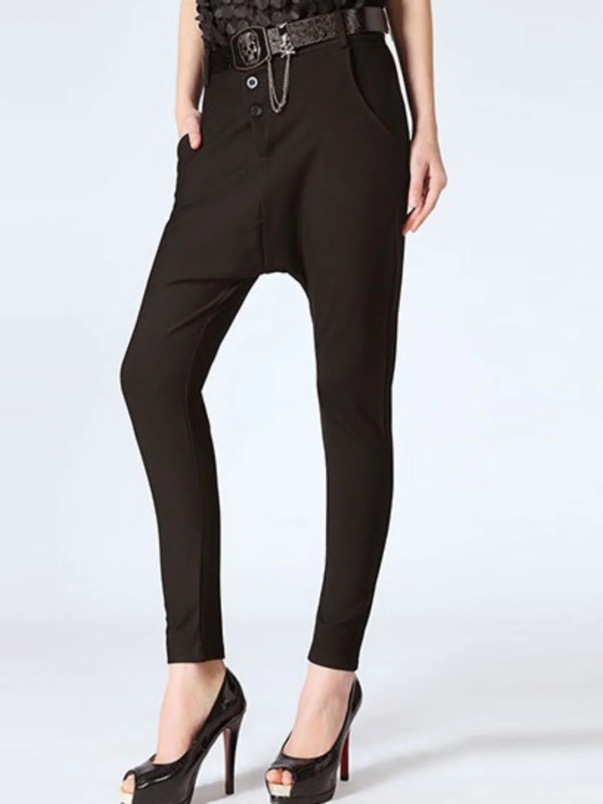 Street Style Asymmetric Long Casual Pants Women's Loose Harlan Pants Punk Element Button Detail Natural Waist Cotton
Street Style Asymmetric Long Casual Pants Women's Loose Harlan Pants Punk Element Button Detail Natural Waist Cotton