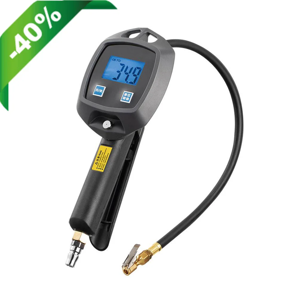 Digital Tire Pressure Gauge with Inflator 0-255 PSI Air Chuck & Compressor Accessories Heavy Duty with Quick Connect Coupler
Digital Tire Pressure Gauge with Inflator 0-255 PSI Air Chuck & Compressor Accessories Heavy Duty with Quick Connect Coupler