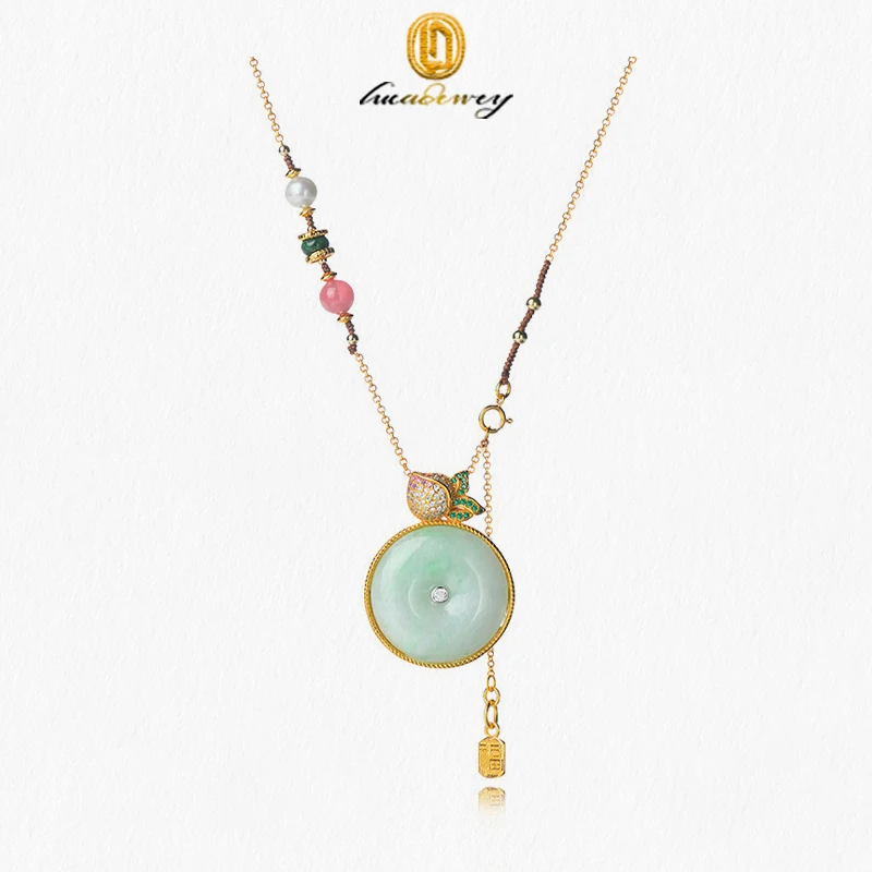 Natural A-Grade Ice Glutinous Jade Safety Buckle Zircon Pendant Necklace For Women S Pure Silver Gold Lock Bone Chain
Natural A-Grade Ice Glutinous Jade Safety Buckle Zircon Pendant Necklace For Women S Pure Silver Gold Lock Bone Chain