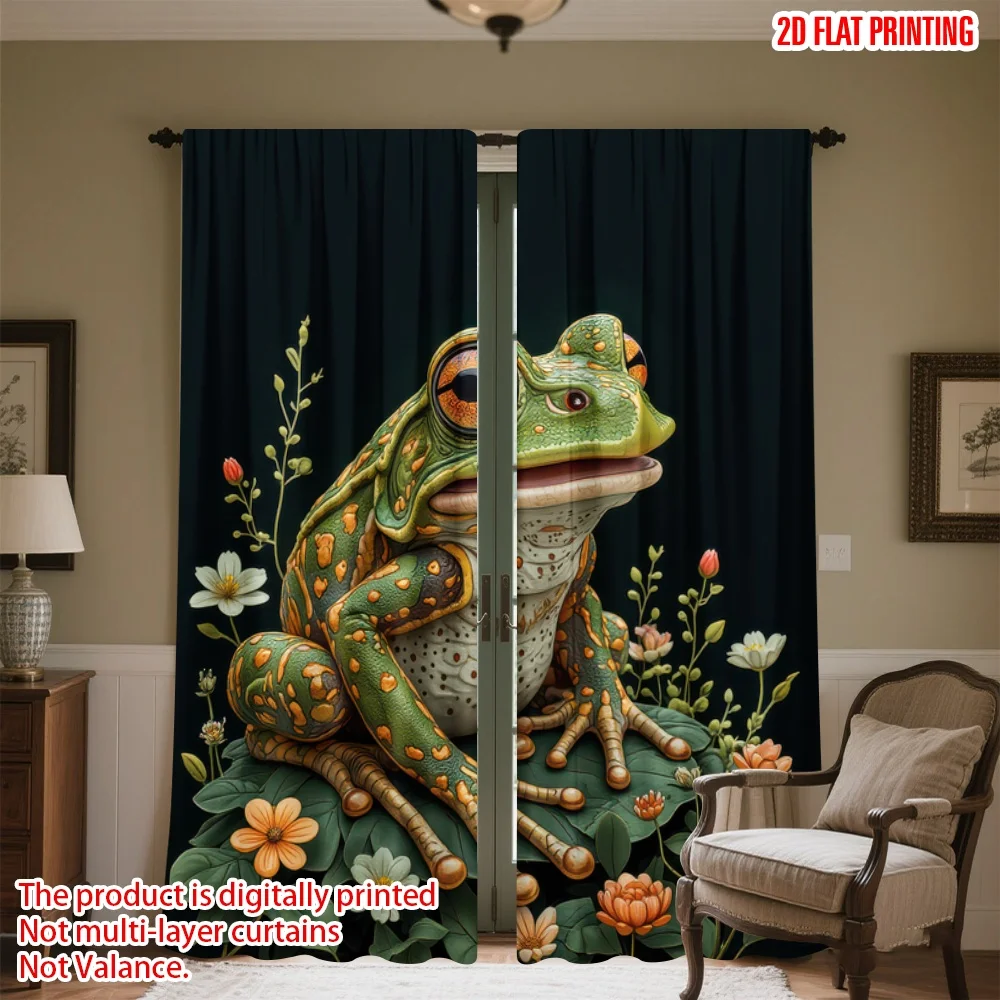 2D flat printing 2pcs Curtain Frog Among Flowers Digital Printed Polyester Drapes Family Party Use for Holiday Bedroom Window
2D flat printing 2pcs Curtain Frog Among Flowers Digital Printed Polyester Drapes Family Party Use for Holiday Bedroom Window