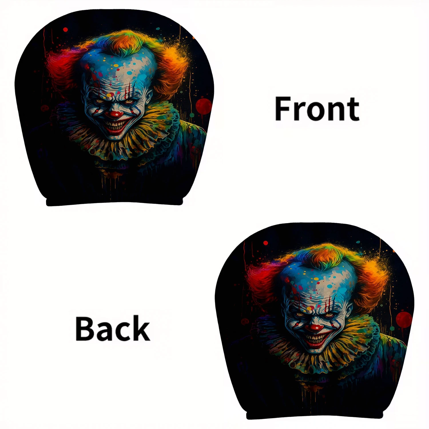 【Creepy Clown】Splatter Paint Print Car Headrest Cover, Easy To Install, Personalized Car Seat Headrest Cover
【Creepy Clown】Splatter Paint Print Car Headrest Cover, Easy To Install, Personalized Car Seat Headrest Cover