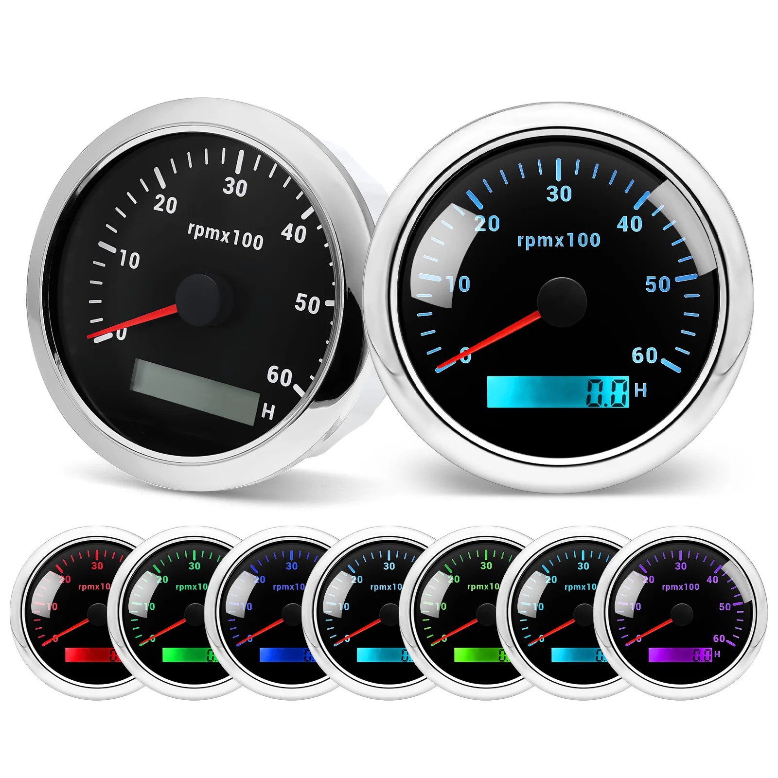 85mm Boat Tachometer with Hourmeter Gauge 7 Colors Backlight Boat Tachometer Waterproof RPM Gauge Boat Accessories Marine
85mm Boat Tachometer with Hourmeter Gauge 7 Colors Backlight Boat Tachometer Waterproof RPM Gauge Boat Accessories Marine