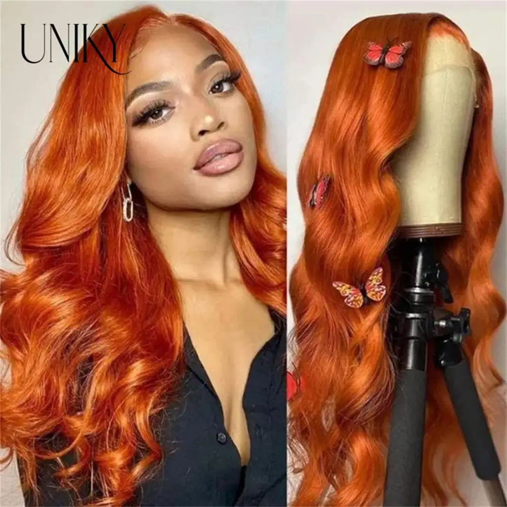 32 34 Inch Orange Ginger Lace Front Wig Human Hair 13x4 Loose Body Wav Frontal Wig Pre Plucked Colored Human Hair Wigs For Women
32 34 Inch Orange Ginger Lace Front Wig Human Hair 13x4 Loose Body Wav Frontal Wig Pre Plucked Colored Human Hair Wigs For Women