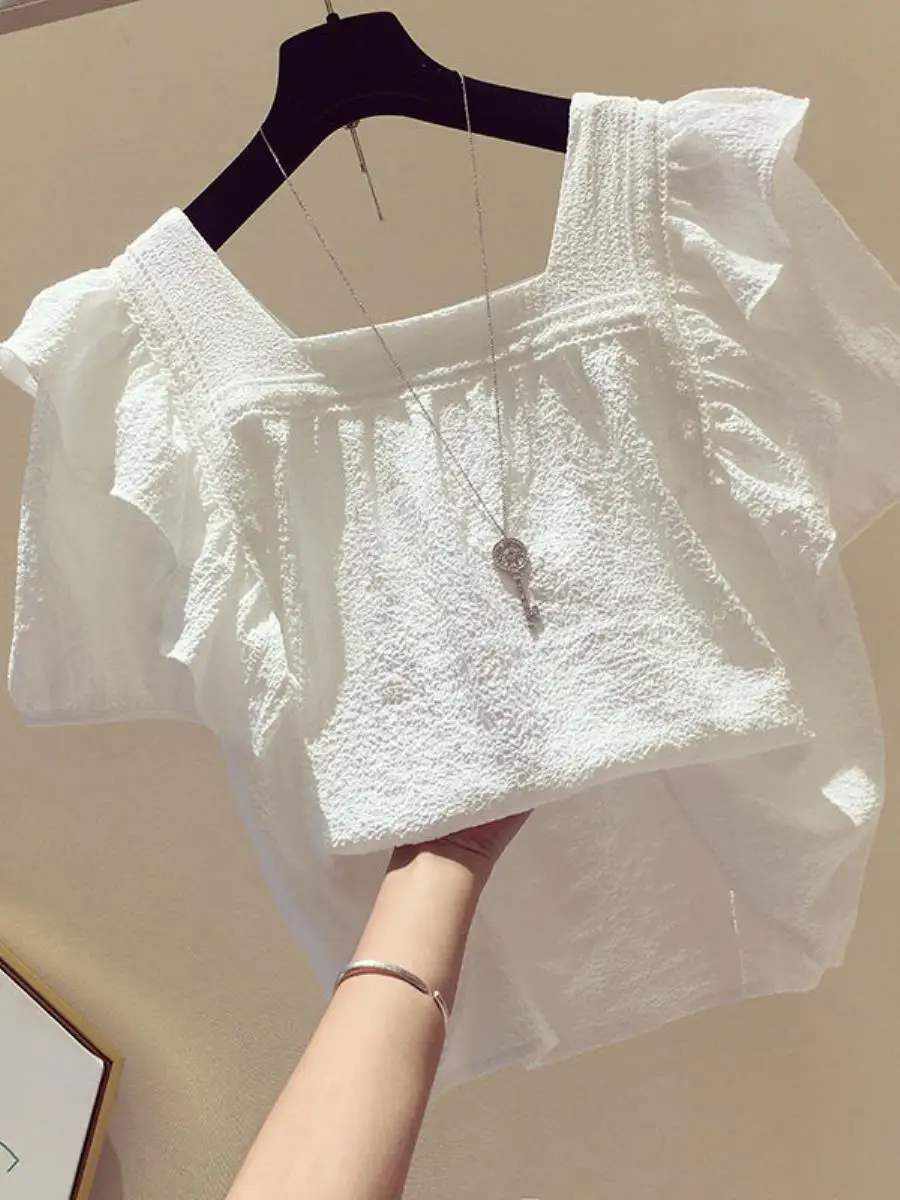 Square Collar Chiffon Shirt Women's Short Sleeve Loose Fit Summer Korean Style Floral Top Trendy Slimming Ageless
Square Collar Chiffon Shirt Women's Short Sleeve Loose Fit Summer Korean Style Floral Top Trendy Slimming Ageless
