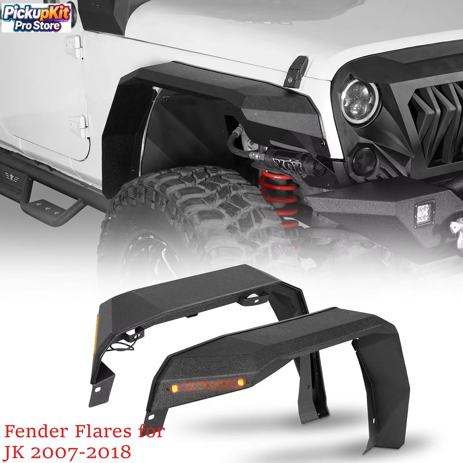 Wide Flat Front Fender Flares for JK 2007-2018 2/4 Doors 2 PCS Steel Fenders
Wide Flat Front Fender Flares for JK 2007-2018 2/4 Doors 2 PCS Steel Fenders