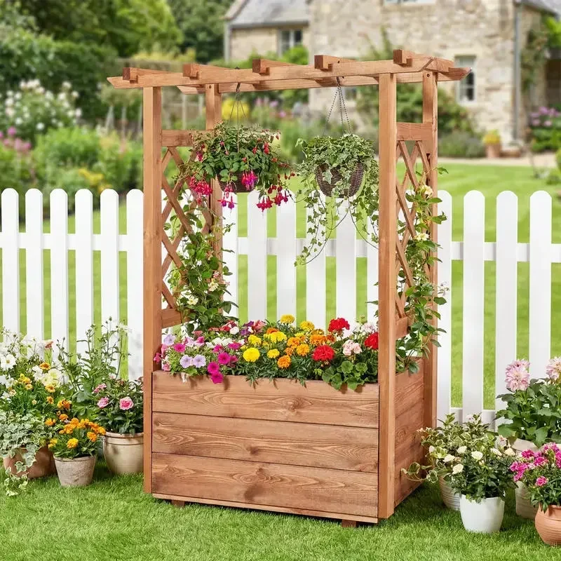 Wooden Raised Garden Bed Elevated Planter Box with Hanging Roof-Orange
Wooden Raised Garden Bed Elevated Planter Box with Hanging Roof-Orange