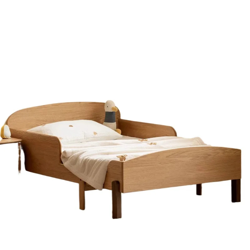 Solid wood bed with guardrail retractable small apartment spliced household single bed
Solid wood bed with guardrail retractable small apartment spliced household single bed