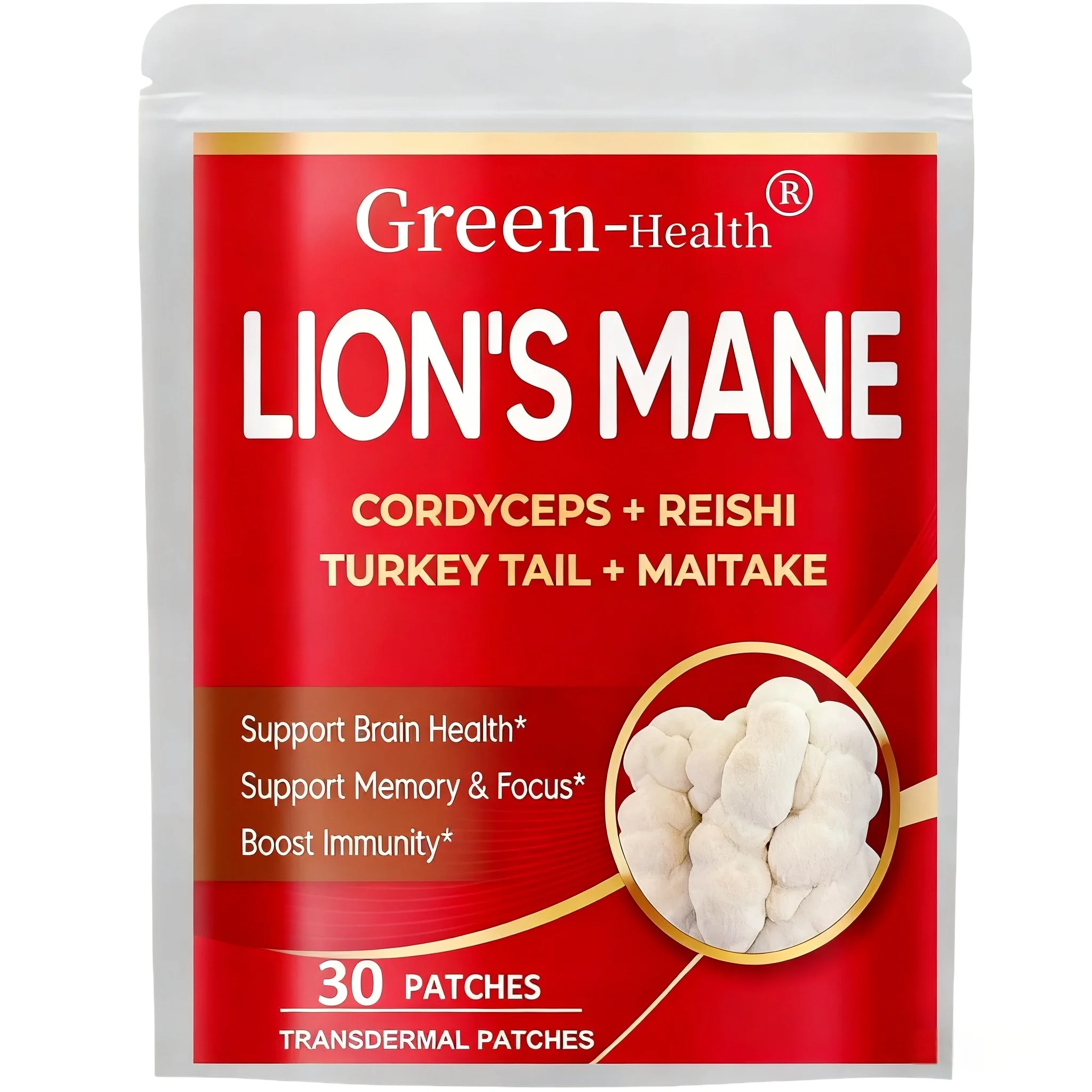 30 Patches Lion's Mane Mushroom Transdermal Patches With Cordyceps, Reishi Mushroom-Brain Boosting Focus & Energy
30 Patches Lion's Mane Mushroom Transdermal Patches With Cordyceps, Reishi Mushroom-Brain Boosting Focus & Energy