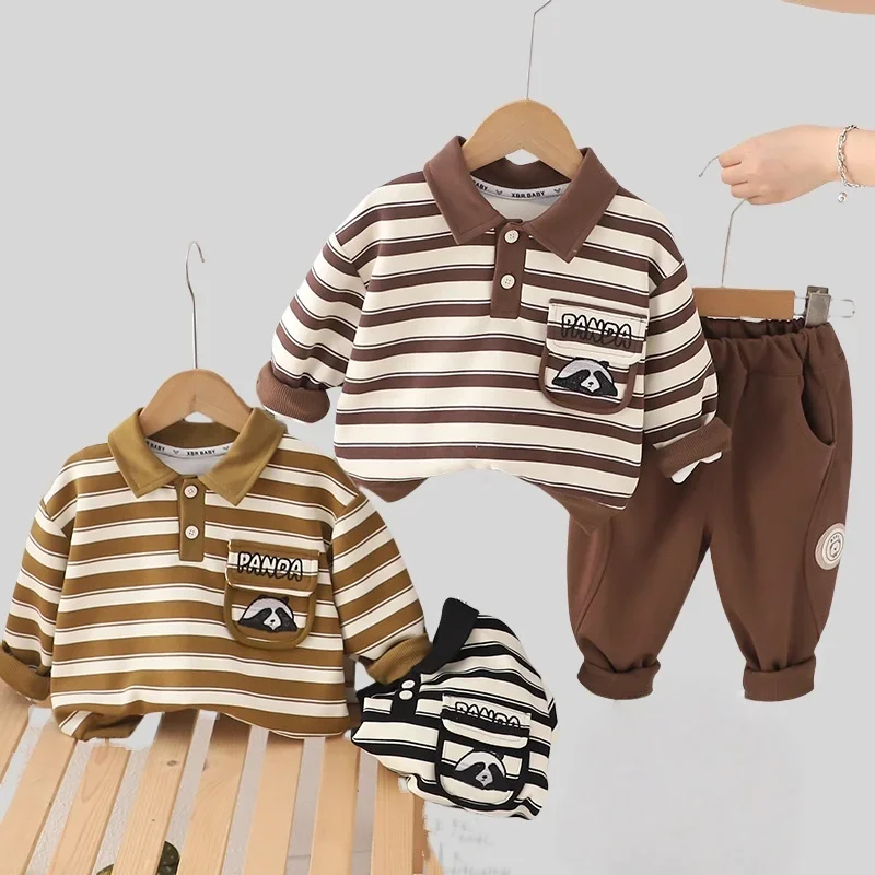 Kids Toddler Striped Polo Sweatshirt Pants Set Cotton Autumn Spring 2-Piece Outfit Unisex Baby Boys Girls Casual Clothes
Kids Toddler Striped Polo Sweatshirt Pants Set Cotton Autumn Spring 2-Piece Outfit Unisex Baby Boys Girls Casual Clothes