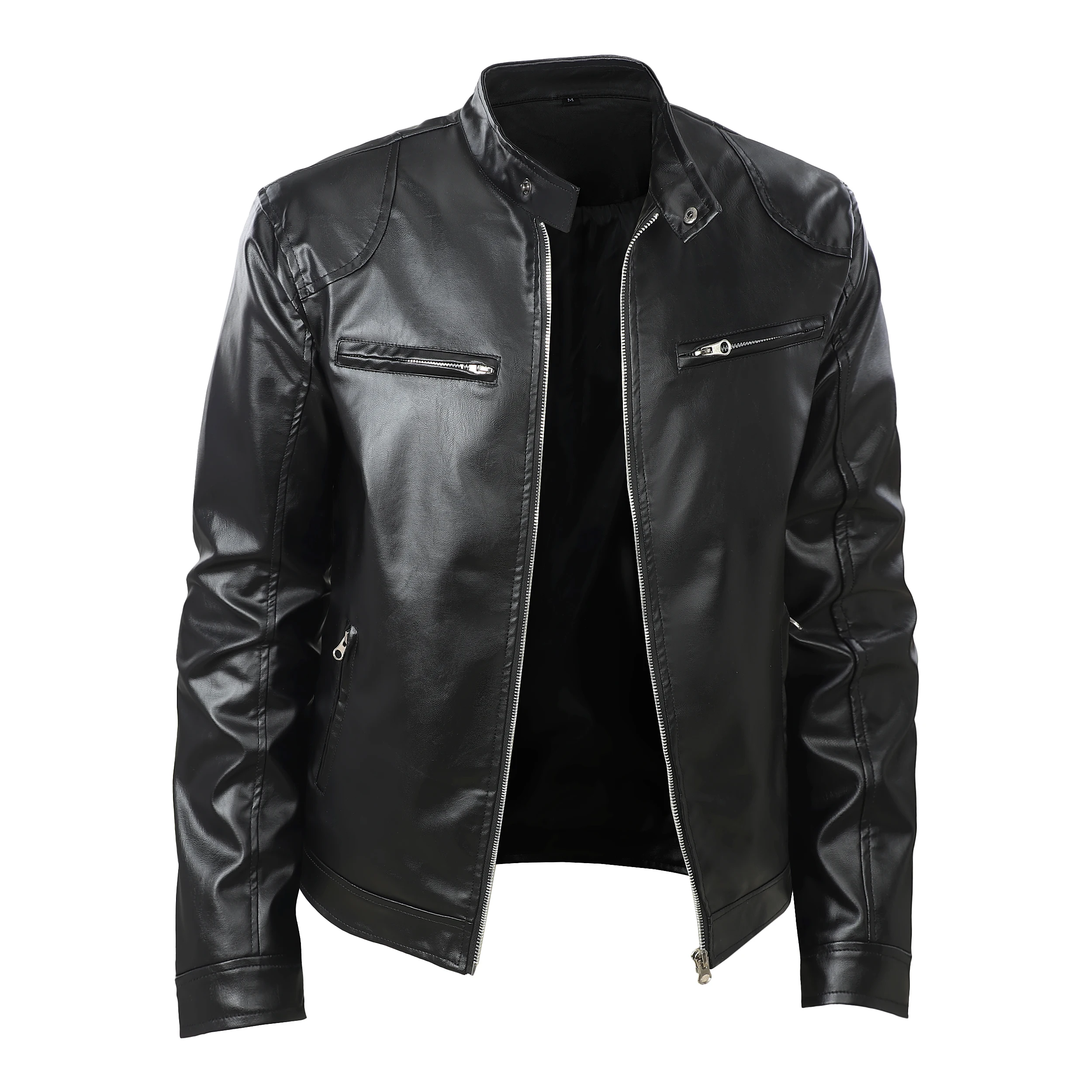 Мужская повседневная мотоциклетная кожаная куртка - модный черный, небольшой воротник-стойка, молния с длинными рукавами, несколько карманов, комфортная
Мужская повседневная мотоциклетная кожаная куртка - модный черный, небольшой воротник-стойка, молния с длинными рукавами, несколько карманов, комфортная