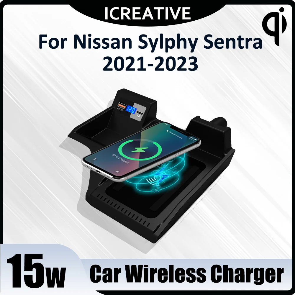 Wireless Car Charger Qi 15W Fast Charging Pad for Nissan Sylphy Sentra 2021-2023 Car Accessories Wireless Charge Console Holder
Wireless Car Charger Qi 15W Fast Charging Pad for Nissan Sylphy Sentra 2021-2023 Car Accessories Wireless Charge Console Holder
