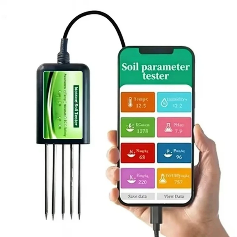 8 in 1 Handheld Soil Analyzer USB Mobile Connected NPK PH Thermometer
8 in 1 Handheld Soil Analyzer USB Mobile Connected NPK PH Thermometer