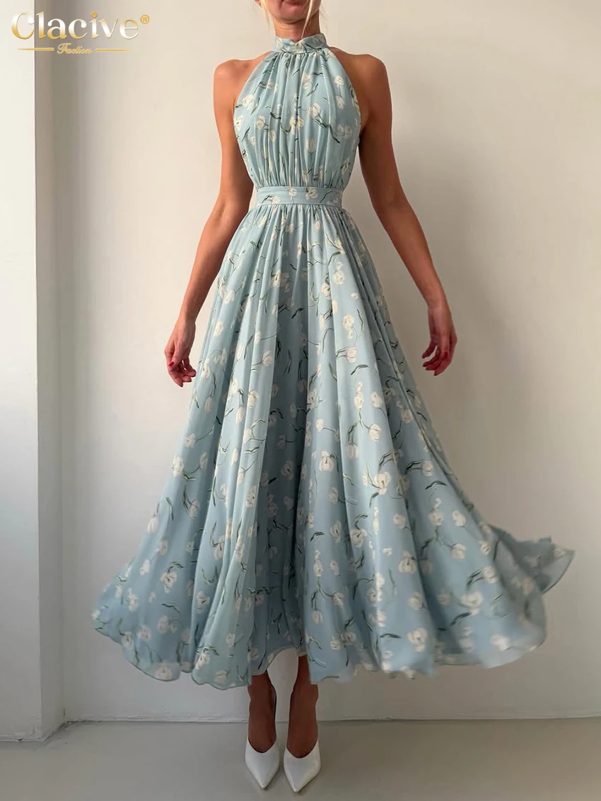 Clacive Summer Loose Print Women Dress Sexy Stand Collar Sleeveless Ankle Length Dresses Elegant Classic High Waist Female Dress
Clacive Summer Loose Print Women Dress Sexy Stand Collar Sleeveless Ankle Length Dresses Elegant Classic High Waist Female Dress