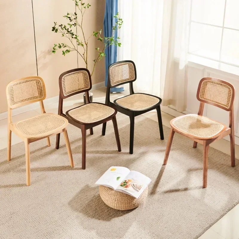 Nordic Simple Dining Chairs Solid Wood Rattan Woven Backrest Chairs Home Leisure Seat Comfort Breathable Living Room Furniture
Nordic Simple Dining Chairs Solid Wood Rattan Woven Backrest Chairs Home Leisure Seat Comfort Breathable Living Room Furniture