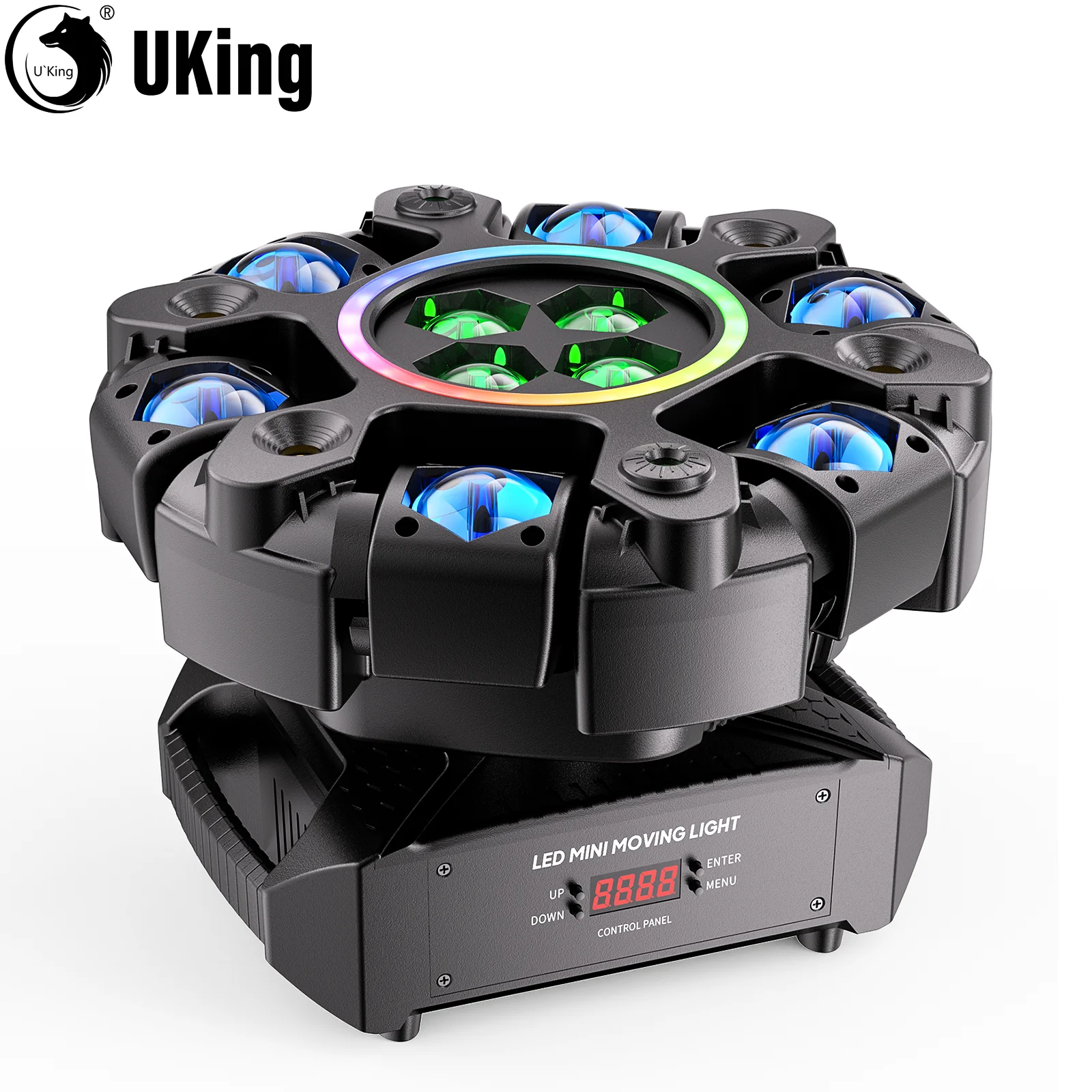 U'King 150W 6-Arm RGBW Beam Moving Head Light With Halo Effect DJ Light DMX512 Strobe Stage Light For Wedding Live House KTV Bar
U'King 150W 6-Arm RGBW Beam Moving Head Light With Halo Effect DJ Light DMX512 Strobe Stage Light For Wedding Live House KTV Bar