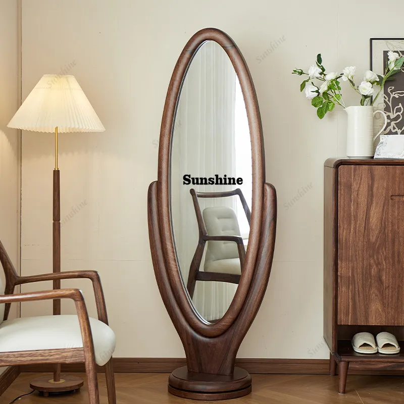 Black walnut full-length mirror floor-to-ceiling home bedroom rotatable fitting mirror
Black walnut full-length mirror floor-to-ceiling home bedroom rotatable fitting mirror