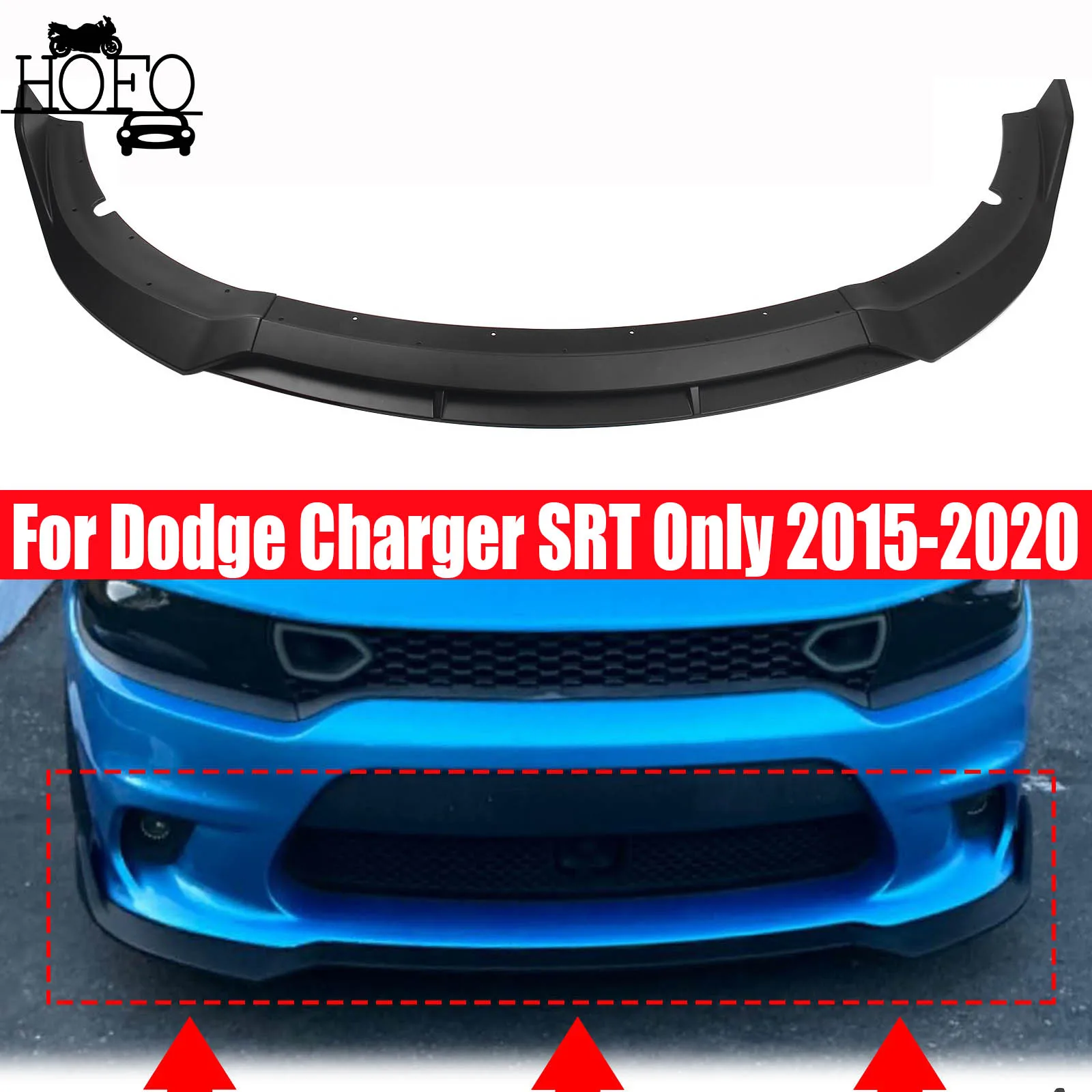Fit For 2015-2020 Dodge Charger SRT Style Front Bumper Lip Splitter Matte Black 
Fit For 2015-2020 Dodge Charger SRT Style Front Bumper Lip Splitter Matte Black