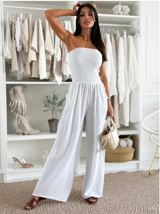 Summer Sexy One-oulder Apricot Waist-Cinching Wide-Leg Tube Top Jumpsuit Long Pants Women's Clothing Polyester Fiber
Summer Sexy One-oulder Apricot Waist-Cinching Wide-Leg Tube Top Jumpsuit Long Pants Women's Clothing Polyester Fiber